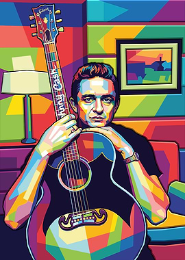 Johnny Cash Pop Art Portrait