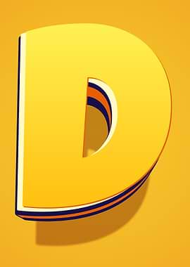 3D Yellow Letter D