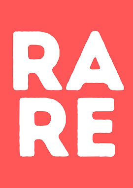 RARE – Minimal Typography Poster | “Mots Coupés” Word Art