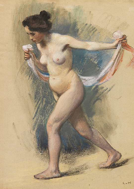 Nude Figure with Drape