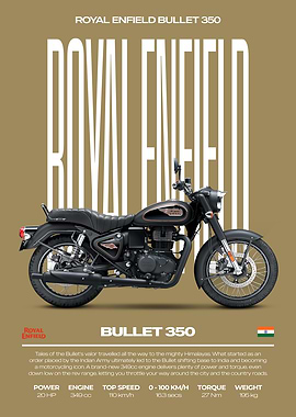 Royal Enfield Bullet 350 Motorcycle Poster