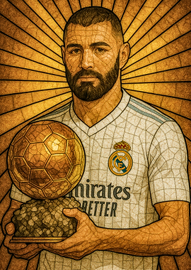 Karim Benzema with Ballon d'Or