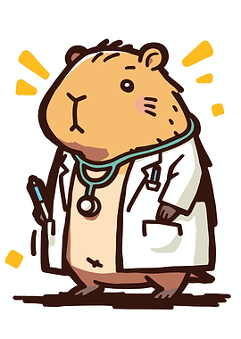 Capybara Doctor with Syringe
