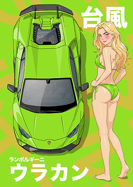 Lamborghini Huracan and Bikini Model