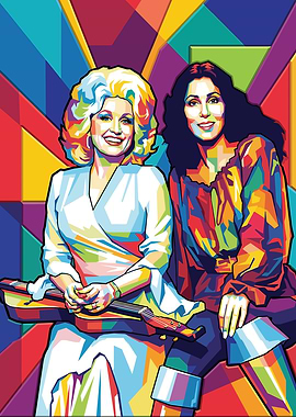 Dolly Parton and Cher Pop Art