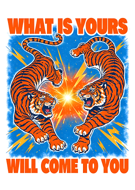 Tigers and Lightning Bolt Text Art