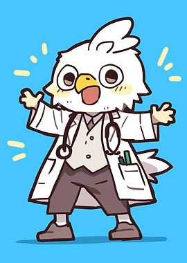 Cute Bird Doctor Character