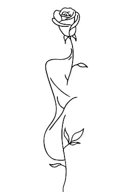 Minimalist Rose and Female Form