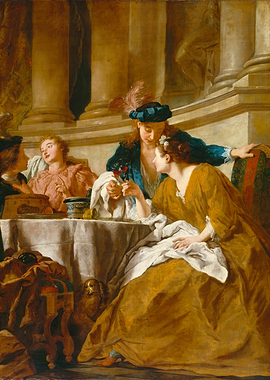 Elegant gathering with wine and a dog