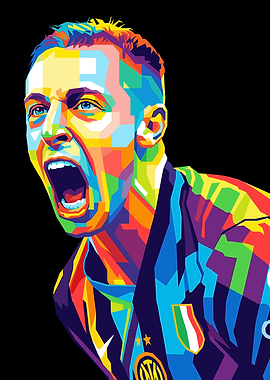 Colorful Soccer Player Portrait