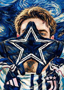 Starry Night Football Player kenan yildiz Portrait