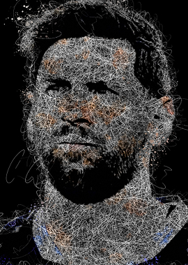 Lionel Messi Scribble Art Portrait