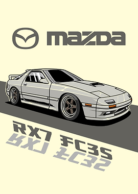 Mazda RX-7 FC3S Car Art