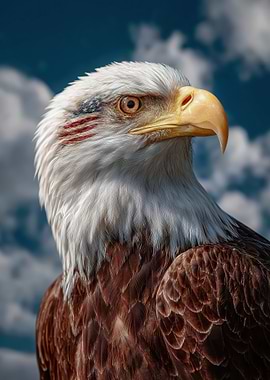 Patriotic Bald Eagle Portrait