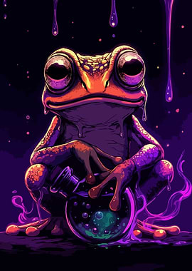 Psychedelic Frog with Potion