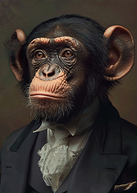 Chimpanzee in formal attire