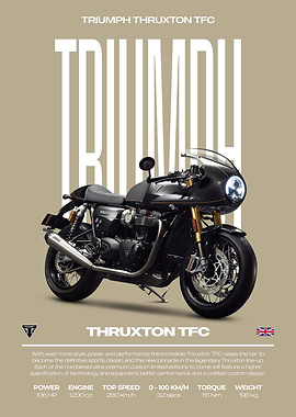 Triumph Thruxton TFC Motorcycle Poster