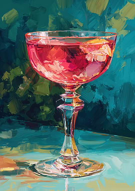 Vibrant Cocktail in a Coupe Glass