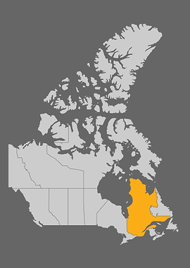 Map of Canada with Quebec highlighted