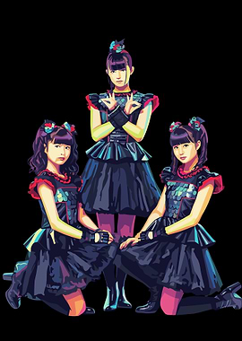 BABYMETAL Trio in Black and Red Outfits