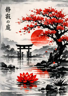 Japanese Zen Garden Painting