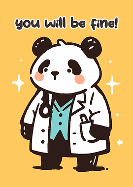 Cute Panda Doctor Saying You Will Be Fine