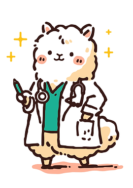 Cute Alpaca Doctor with Stethoscope