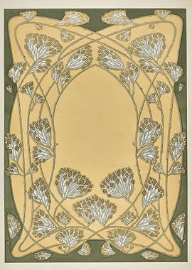 Art Nouveau Floral Border Design
