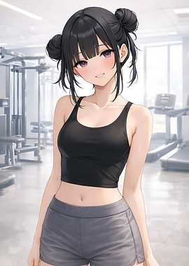 Anime Girl in Gym Attire