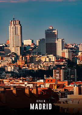 Madrid Cityscape at Sunset