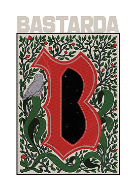 Ornate Letter B with Owl and Floral Design