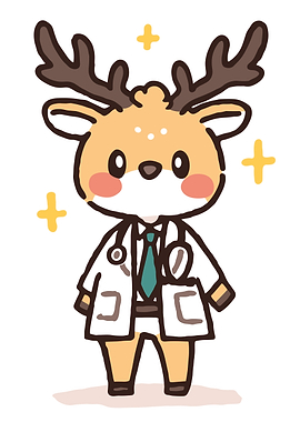 Cute Doctor Deer with Stethoscope