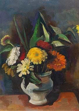 Vase of Colorful Flowers