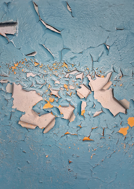 Peeling Blue and Yellow Paint Texture