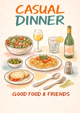 Casual Dinner Good Food Friends