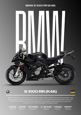 BMW S 1000 RR Motorcycle Poster