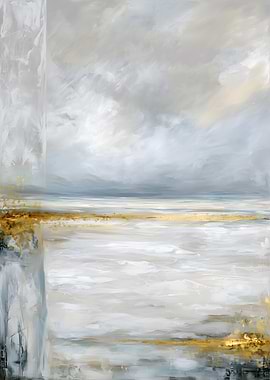 Abstract Landscape with Gold Accents