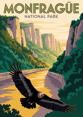 Monfragüe National Park Vintage Poster