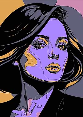 Geometric Pop Art Portrait of a Woman