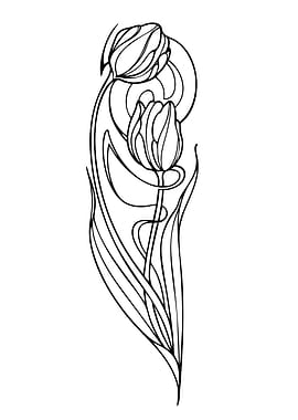 Art Nouveau Tulips Illustration