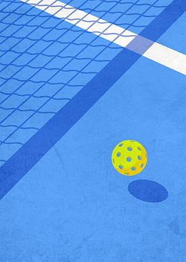 Lo-Fi Pickleball Poster – Floating Pickleball Court Chill Wall Art