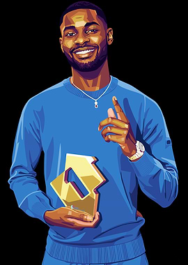 Dave holding a number 1 award