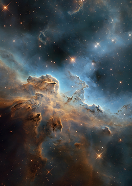 Cosmic Nebula with Stars