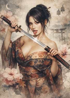 Geisha with Katana