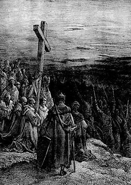 The True Cross Gustave Dore Crusades Engraving