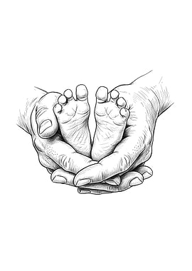 Baby Feet Held in Hands