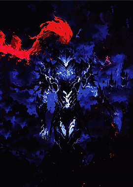 Dark Knight with Red Flames