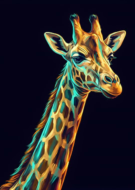 Vibrant Giraffe Portrait