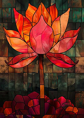 Stained Glass Lotus Flower