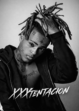 XXXTentacion Black and White Portrait